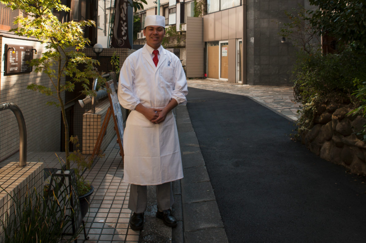 Kazuhito Motoyoshi chef at Tempura Motoyoshi, Tempura restaurant